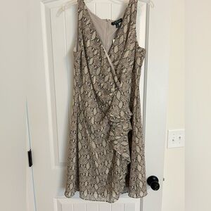 Lauren Ralph Lauren Asymmetrical Snake Print Dress - Tan and Black